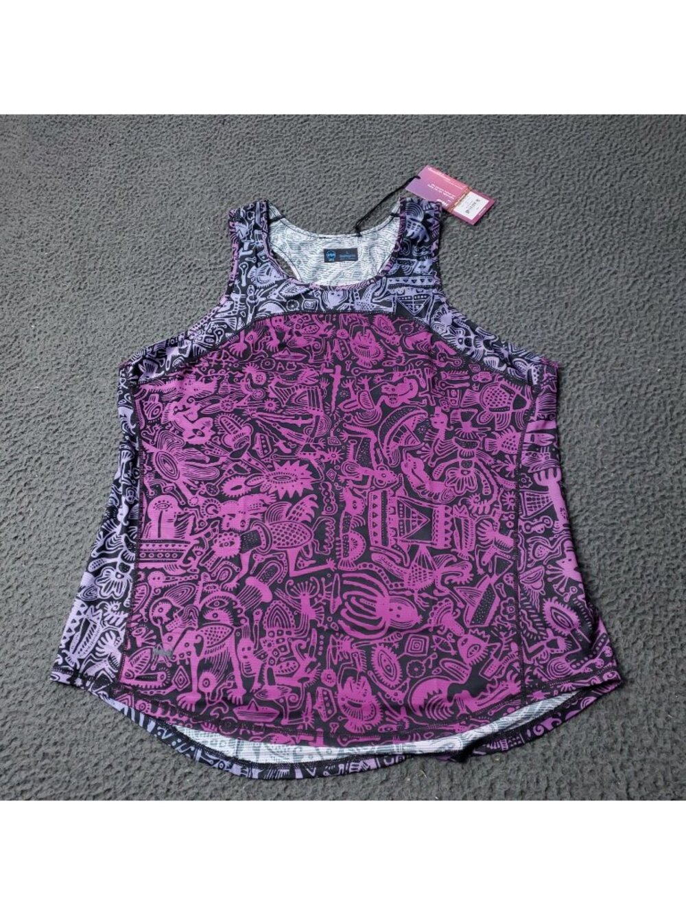 Janji Helio Tech Tank Top Batik Purple Polyester Womens L Large